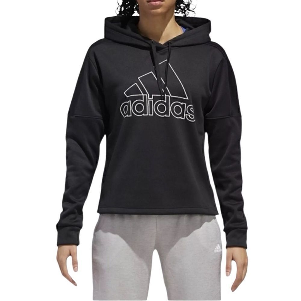 Adidas pullover hoodie team issue sport black size medium
